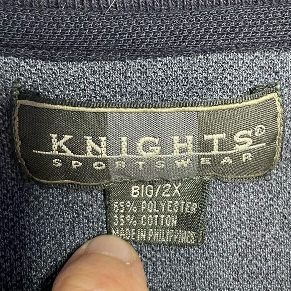 5 for $25🔥Knights Sportswear Vintage Vertical Striped Polo Shirt Big 2X - Picture 3 of 4